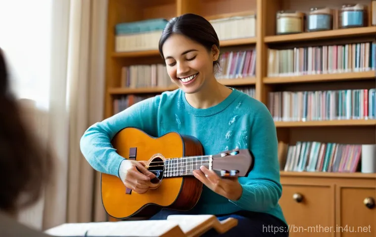 음악테라피사 취업 후 생애설계 - **Prompt 1: The Compassionate Music Therapist in Action**
    "A compassionate female music therapis...