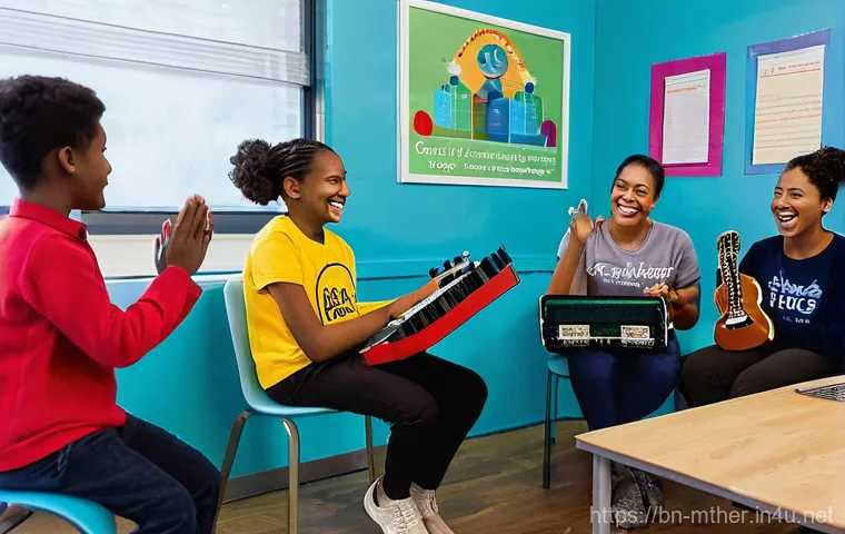 음악테라피사 취업 후 생애설계 - **Prompt 1: The Compassionate Music Therapist in Action**
    "A compassionate female music therapis...