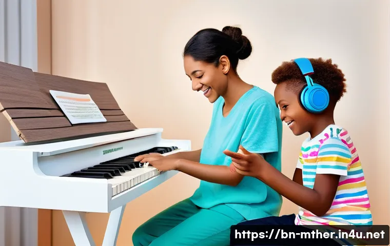 음악테라피사 전문성 강화 - **Prompt 1: "A compassionate female music therapist, in her mid-30s, wearing a smart casual blouse a...