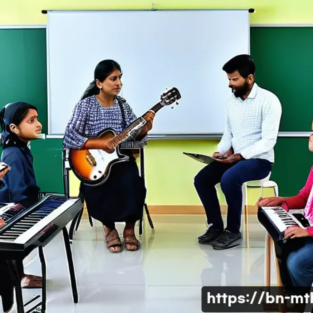 음악테라피사 취업을 위한 팁 - A professional music therapy training session in a modern classroom setting in Bangladesh, featuring...