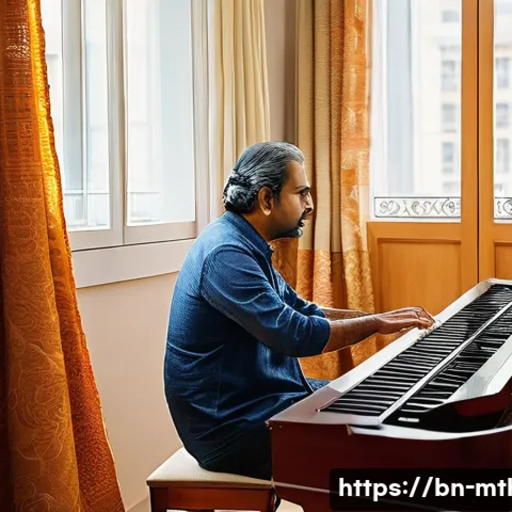 음악테라피사 교육과정 - A professional music therapist in a calm therapy room, attentively listening to a middle-aged Bengal...