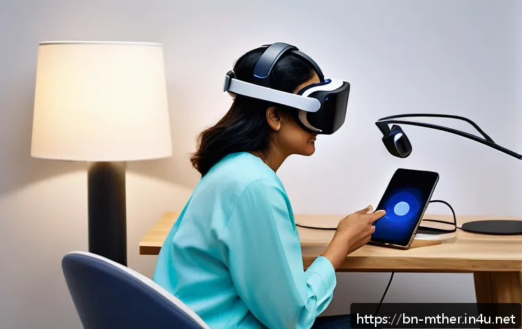 음악테라피사 기술 향상 - A modern music therapy session using digital tools: a middle-aged Bengali therapist attentively inte...
